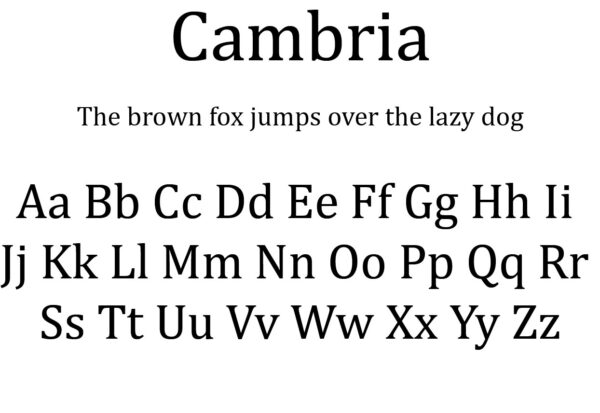 Cambria lettertype
