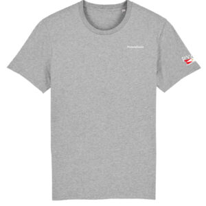 Voorbeeld t-shirt voorkant mouw rycb personalisatie grijs