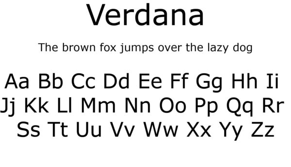 Verdana lettertype