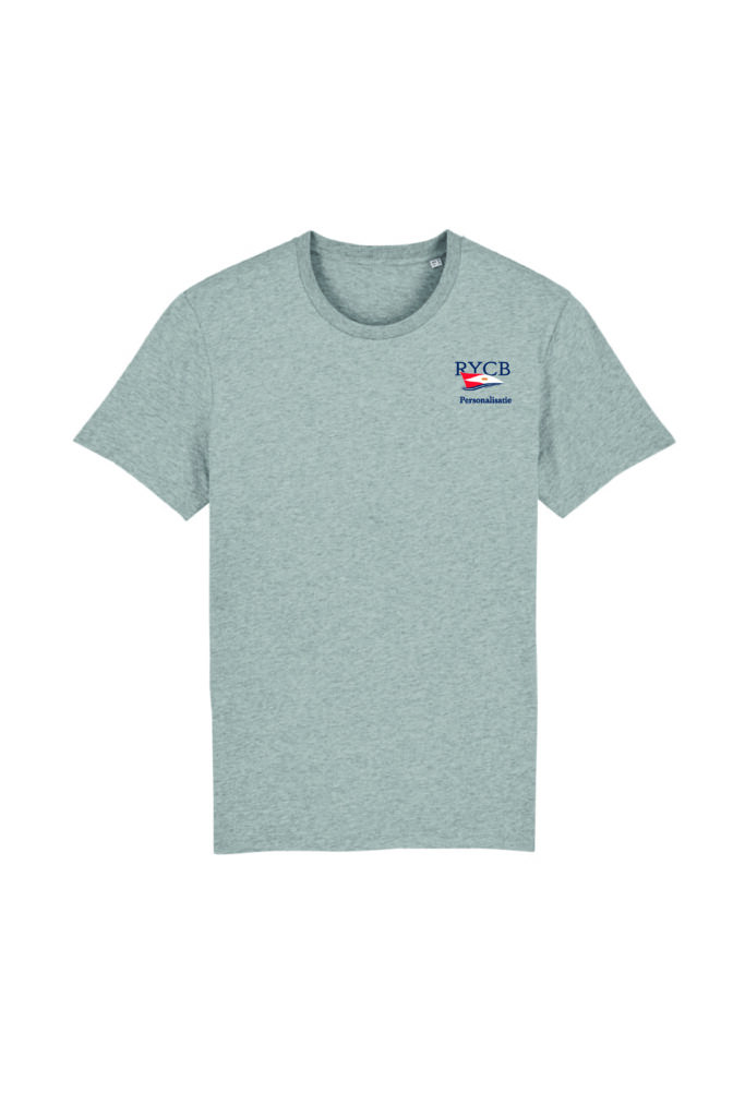 Voorbeeld t-shirt grijs borst personalisatie
